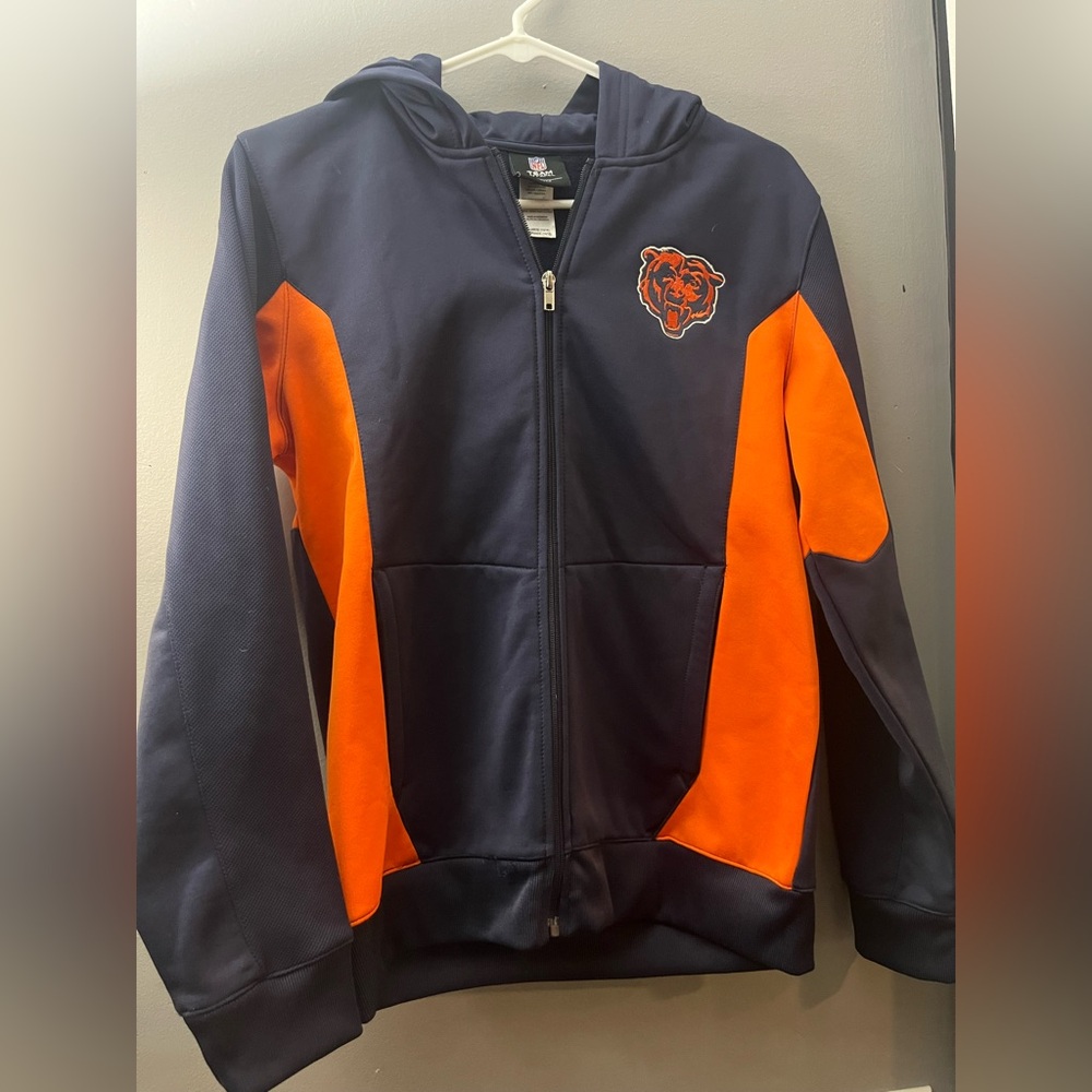 NFL Blue and Orange Sports Jacket Size Youth but fits an adult S